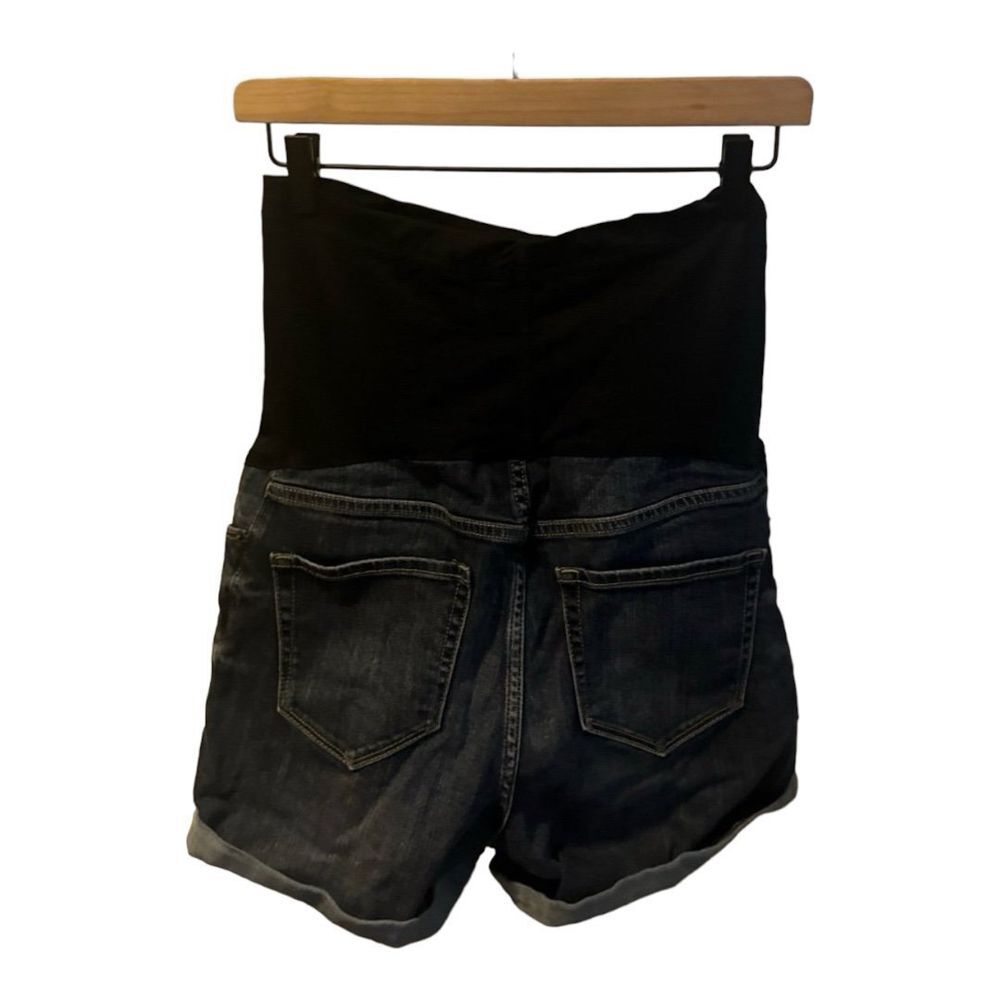 Liz Lange Maternity Denim Shorts Over Belly Panel Stretch Blue‎ Jean Size Small - Picture 5 of 6